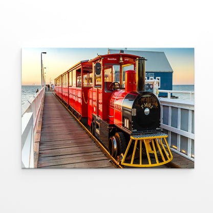 Busselton Jetty Western Australia Train Sunset Wall Art Decor 100% Australian Made