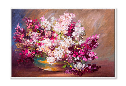 Bouquet Of Lilac & Colorful Still Life Oil Painting Wall Art Limited Edition High Quality Print Canvas Box Framed White