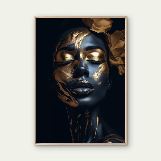 Gold & Black Luxury Woman Portrait Fashion Home Decor Premium Quality Poster Print Choose Your Sizes - Bella Home Decor