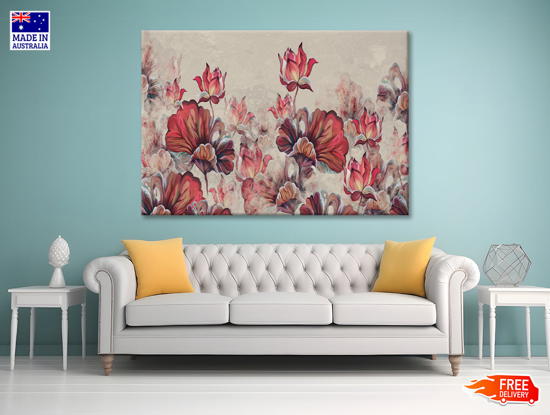 Art Painted Leaves and Water Lilies Print 100% Australian Made - Bella Home Decor