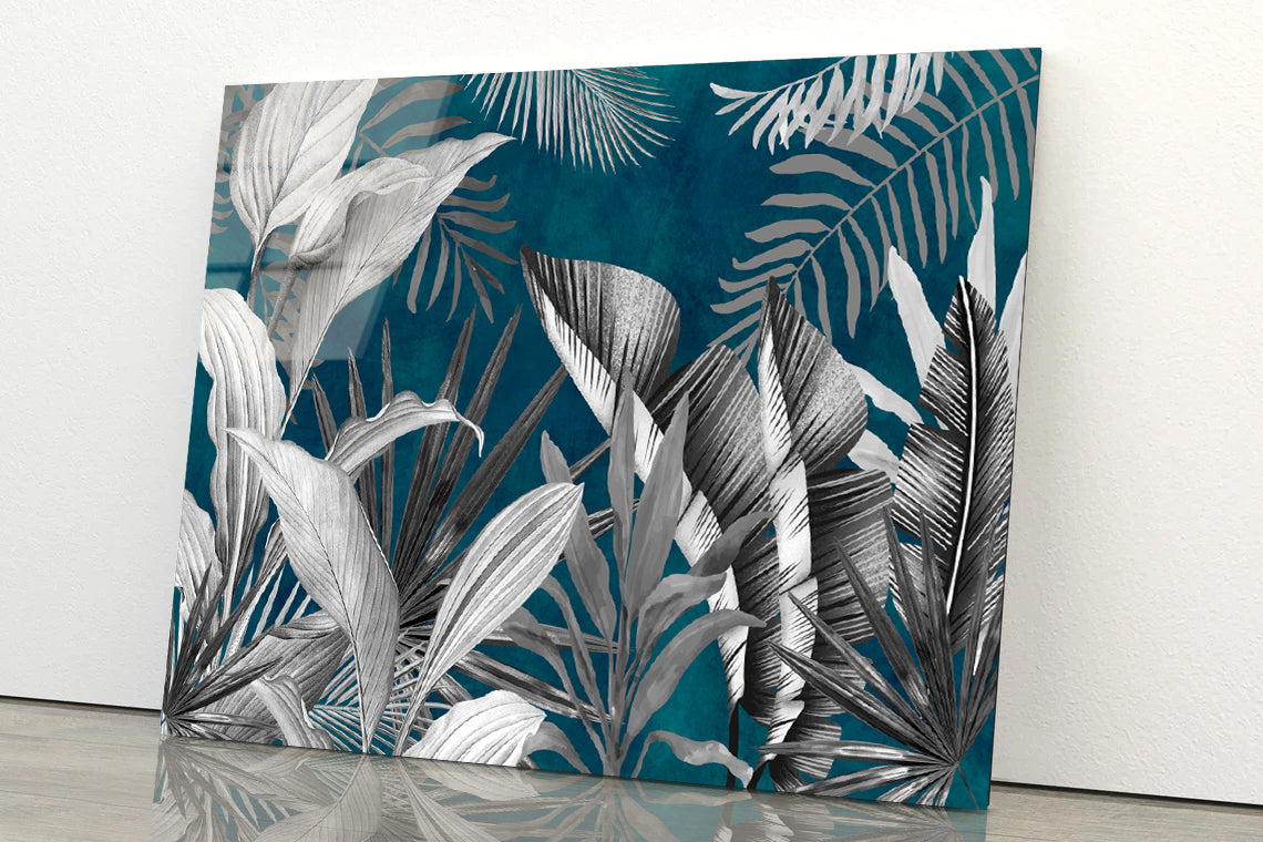 Tropical Leaves Style Acrylic Glass Print Tempered Glass Wall Art 100% Made in Australia Ready to Hang - Bella Home Decor