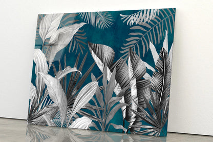 Tropical Leaves Style Acrylic Glass Print Tempered Glass Wall Art 100% Made in Australia Ready to Hang - Bella Home Decor