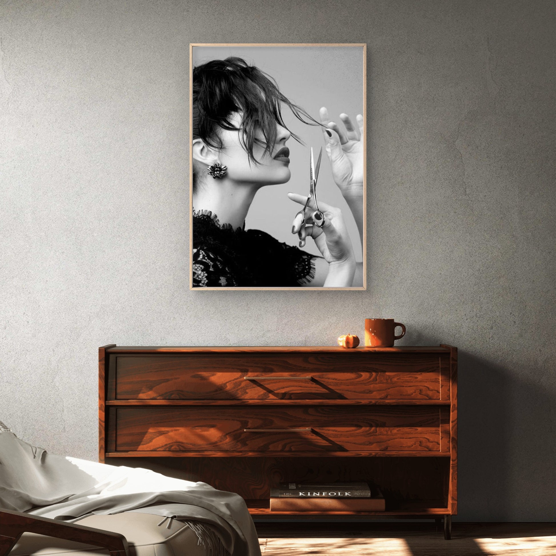 Black and White Hairstyle Cutting Fashion Home Decor Premium Quality Poster Print Choose Your Sizes - Bella Home Decor
