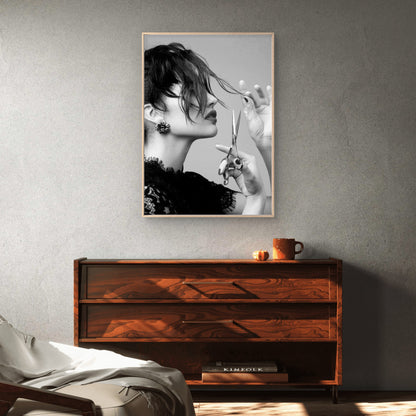 Black and White Hairstyle Cutting Fashion Home Decor Premium Quality Poster Print Choose Your Sizes - Bella Home Decor