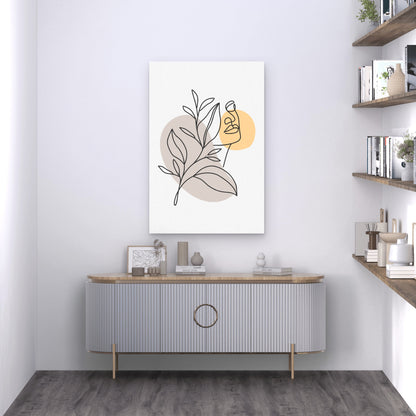 Feminine Face Line Drawing Sketch 40x60cm Metal Print Ready to Hang