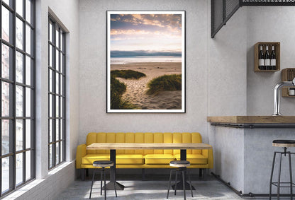 Sandy Trail Leads to The Beach Under Sunset on The Oregon Coas Home Decor Premium Quality Poster Print Choose Your Sizes - Bella Home Decor