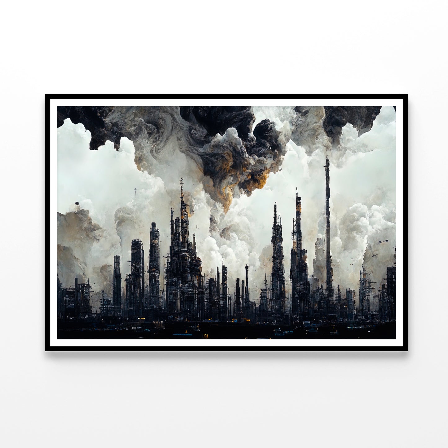 Tall Buildings and Smoke Visible View Home Decor Premium Quality Poster Print Choose Your Sizes