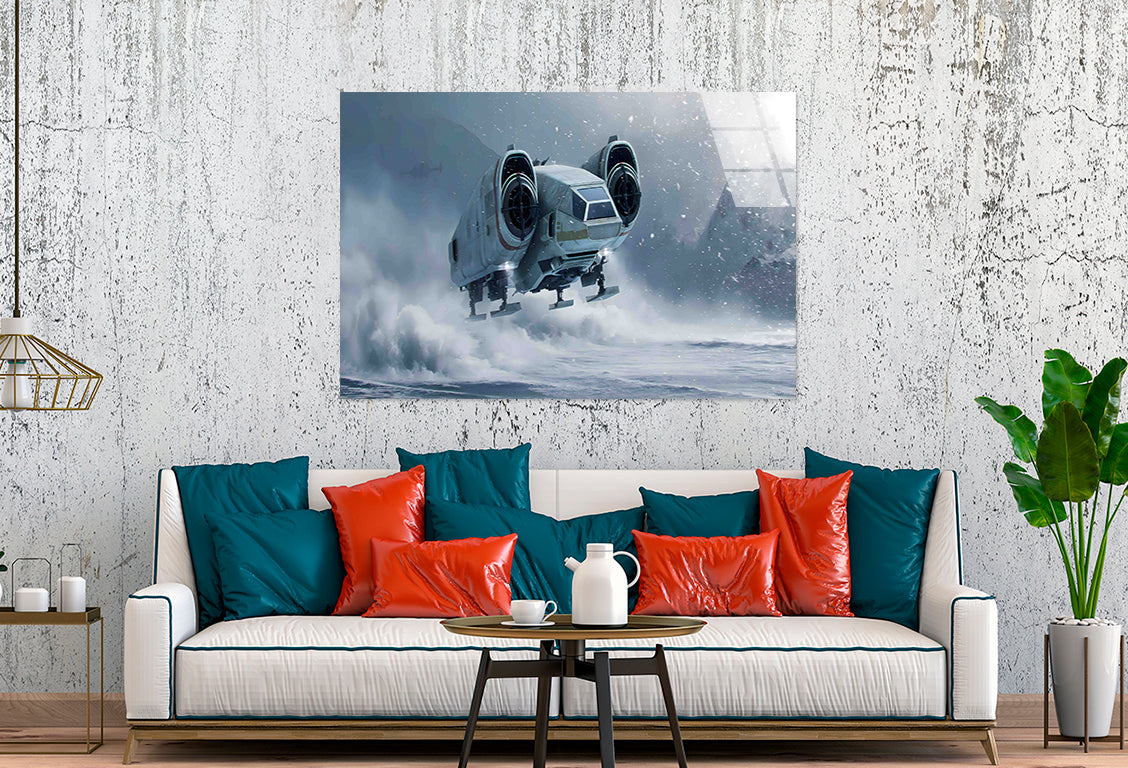 Frozen Planet Starship Tempered Glass Printing Wall Art Australian Made Quality