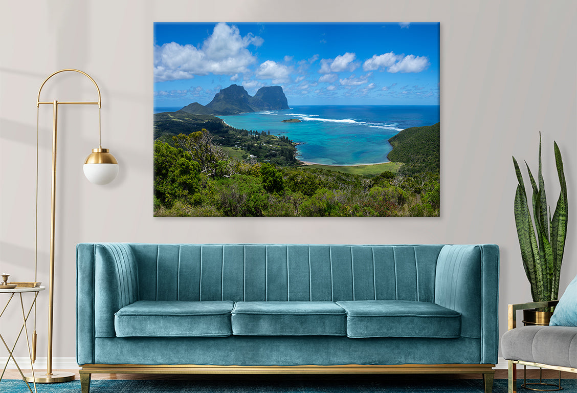 Lord Howe Island NSW Lagoon and Mountain View Wall Art Decor 100% Australian Made