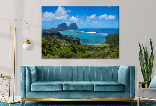Lord Howe Island NSW Lagoon and Mountain View Wall Art Decor 100% Australian Made