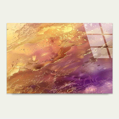 Opulent Purple Gilded Tempered Glass Printing Wall Art Australian Made Quality - Bella Home Decor