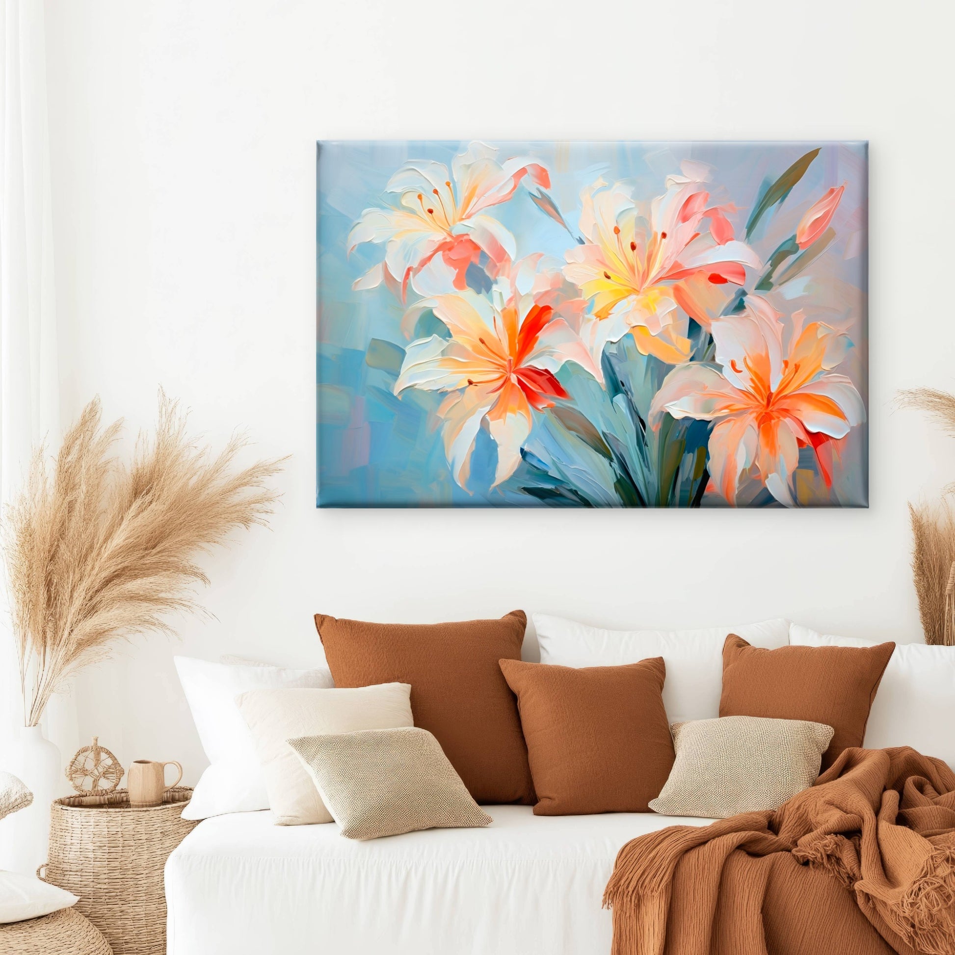 Textured Lily Flower Bloom Wall Art Decor 100% Australian Made - Bella Home Decor