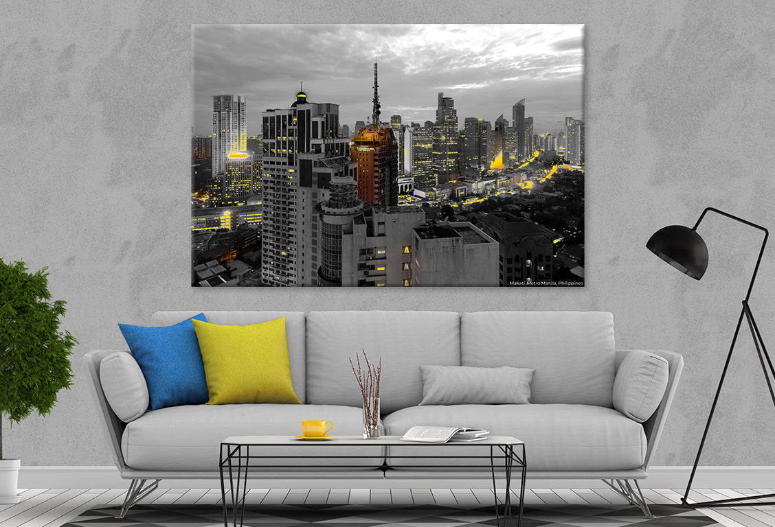 Makati Skyline, Manila Philippines Abstract Stunning Design Print 100% Australian Made