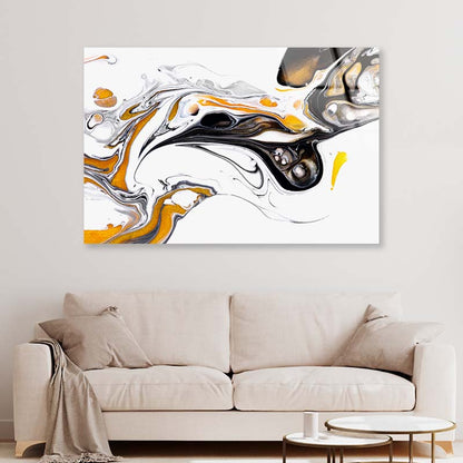 Fluid Texture Black Abstract Acrylic Glass Print Tempered Glass Wall Art 100% Made in Australia Ready to Hang