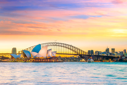 Sydney Downtown Skyline Twilight View Wall Art Decor 100% Australian Made - Bella Home Decor
