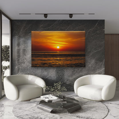 Ocean Sunset Orange Horizon Wall Art Decor 100% Australian Made - Bella Home Decor
