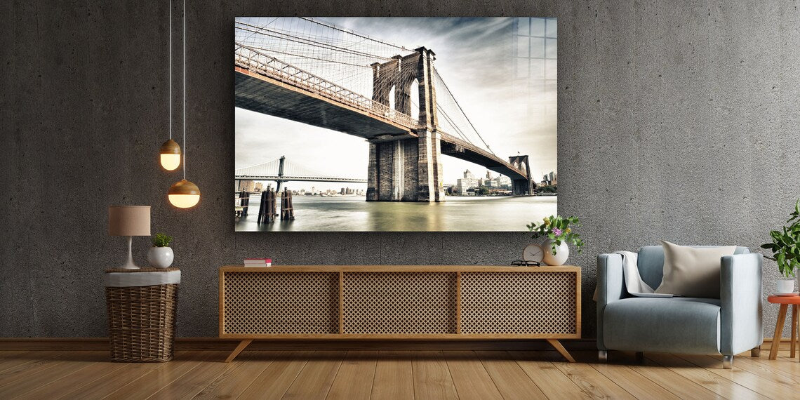 Brooklyn Bridge Clouds UV Direct Aluminum Print Australian Made Quality