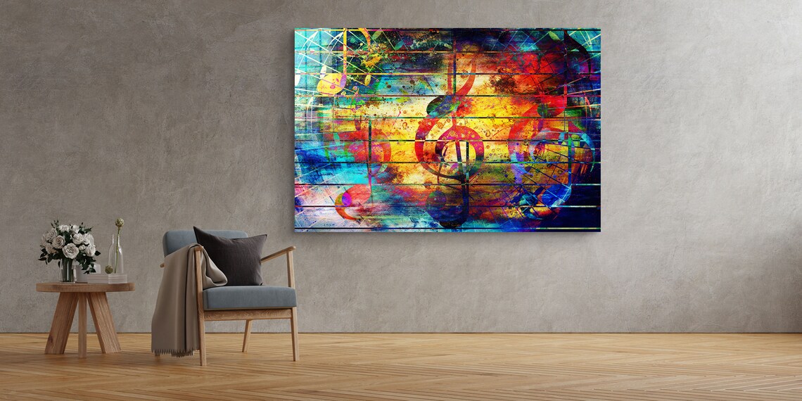 Colorful Abstract Music UV Direct Aluminum Print Australian Made Quality