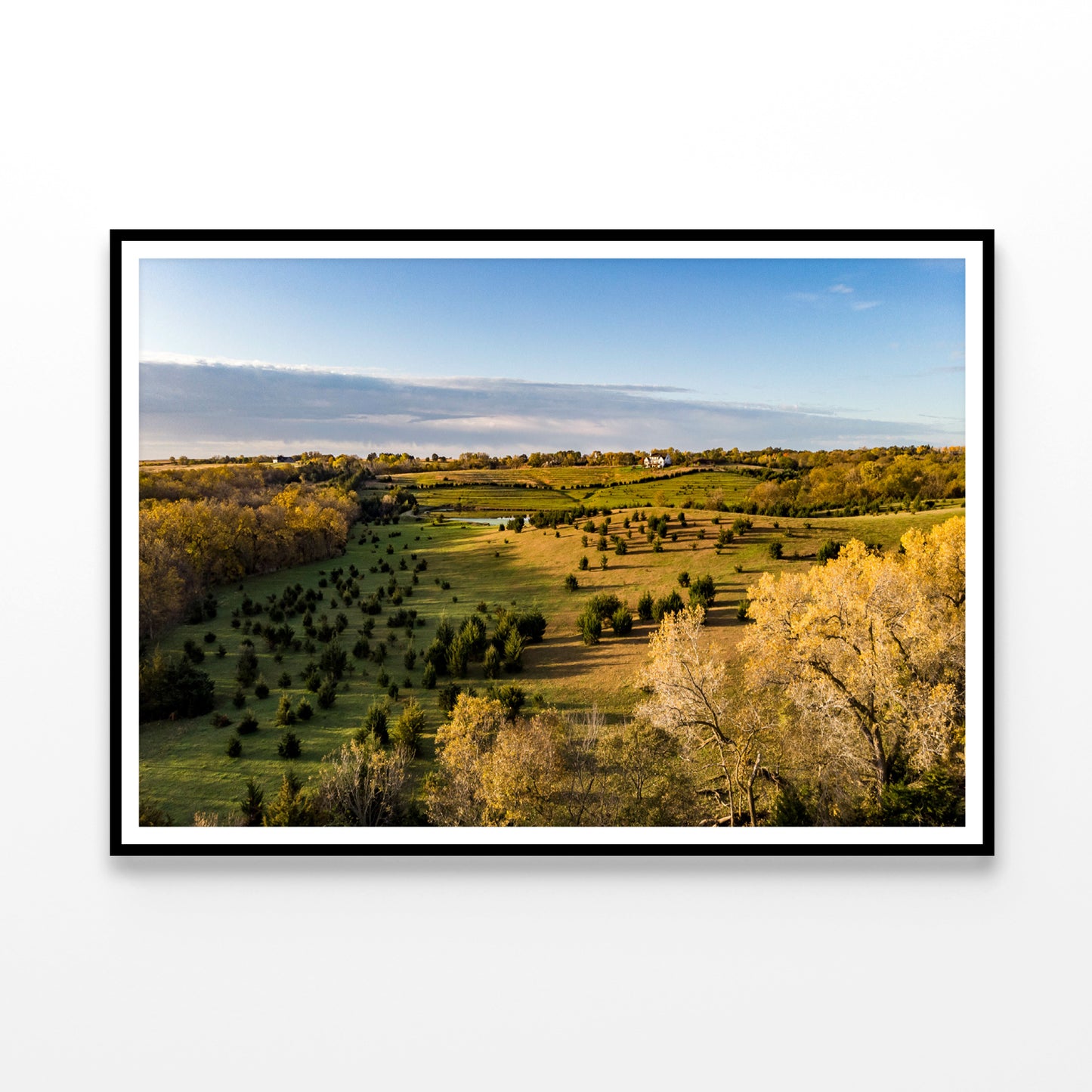 View of Sunrise over a Rural Countryside Home Decor Premium Quality Poster Print Choose Your Sizes