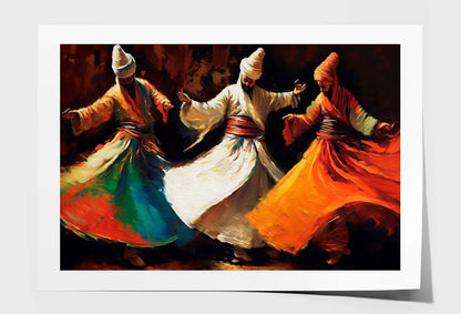 Colorful Sufi Dancing Painting Wall Art Limited Edition High Quality Print