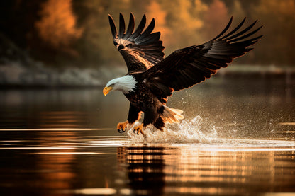 Eagle Flight Sunset River Forest Scenery Acrylic Glass Print Tempered Glass Wall Art 100% Made in Australia Ready to Hang