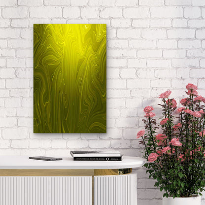 Yellow Liquid Marble Texture 60x90cm Metal Print Ready to Hang - Bella Home Decor