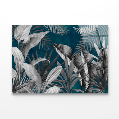 Tropical Leaves Style Acrylic Glass Print Tempered Glass Wall Art 100% Made in Australia Ready to Hang - Bella Home Decor
