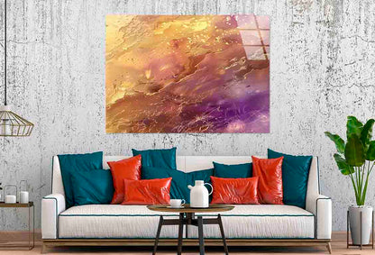 Opulent Purple Gilded Tempered Glass Printing Wall Art Australian Made Quality - Bella Home Decor