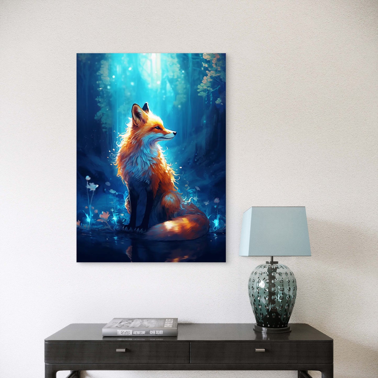 Mystic Forest Fox Fantasy 40x60cm Metal Print Ready to Hang