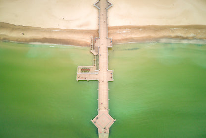 Aerial View of the Brzeźno Pier Poland Wall Art Decor 100% Australian Made - Bella Home Decor