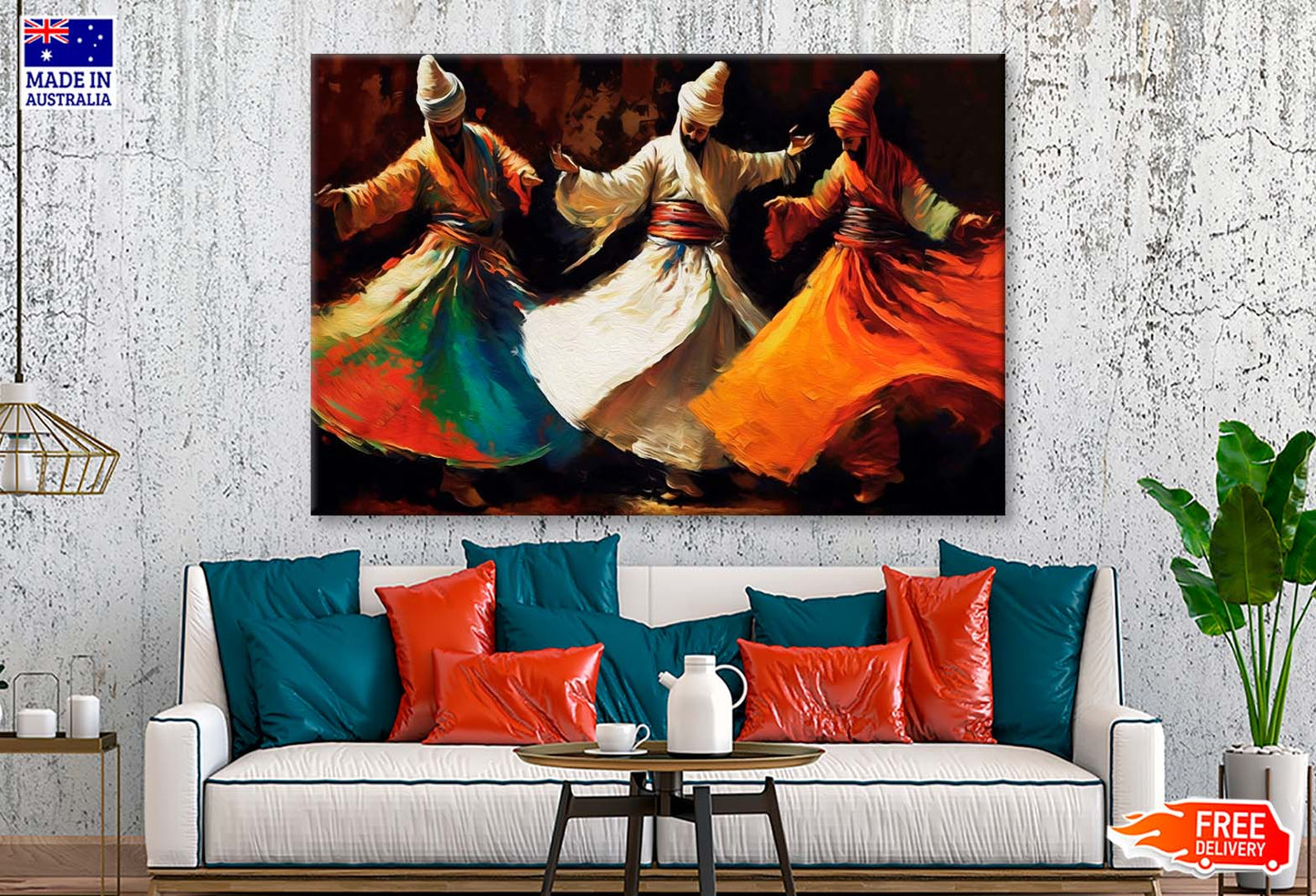 Colorful Sufi Dancing Painting Wall Art Limited Edition High Quality Print