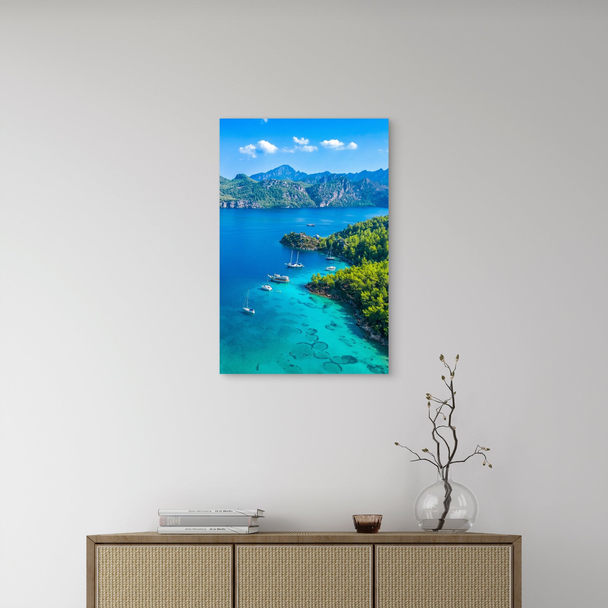 Tropical Cennet Beach Selimiye Village of Turkey 60x90cm Metal Print Ready to Hang - Bella Home Decor