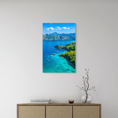 Tropical Cennet Beach Selimiye Village of Turkey 60x90cm Metal Print Ready to Hang - Bella Home Decor