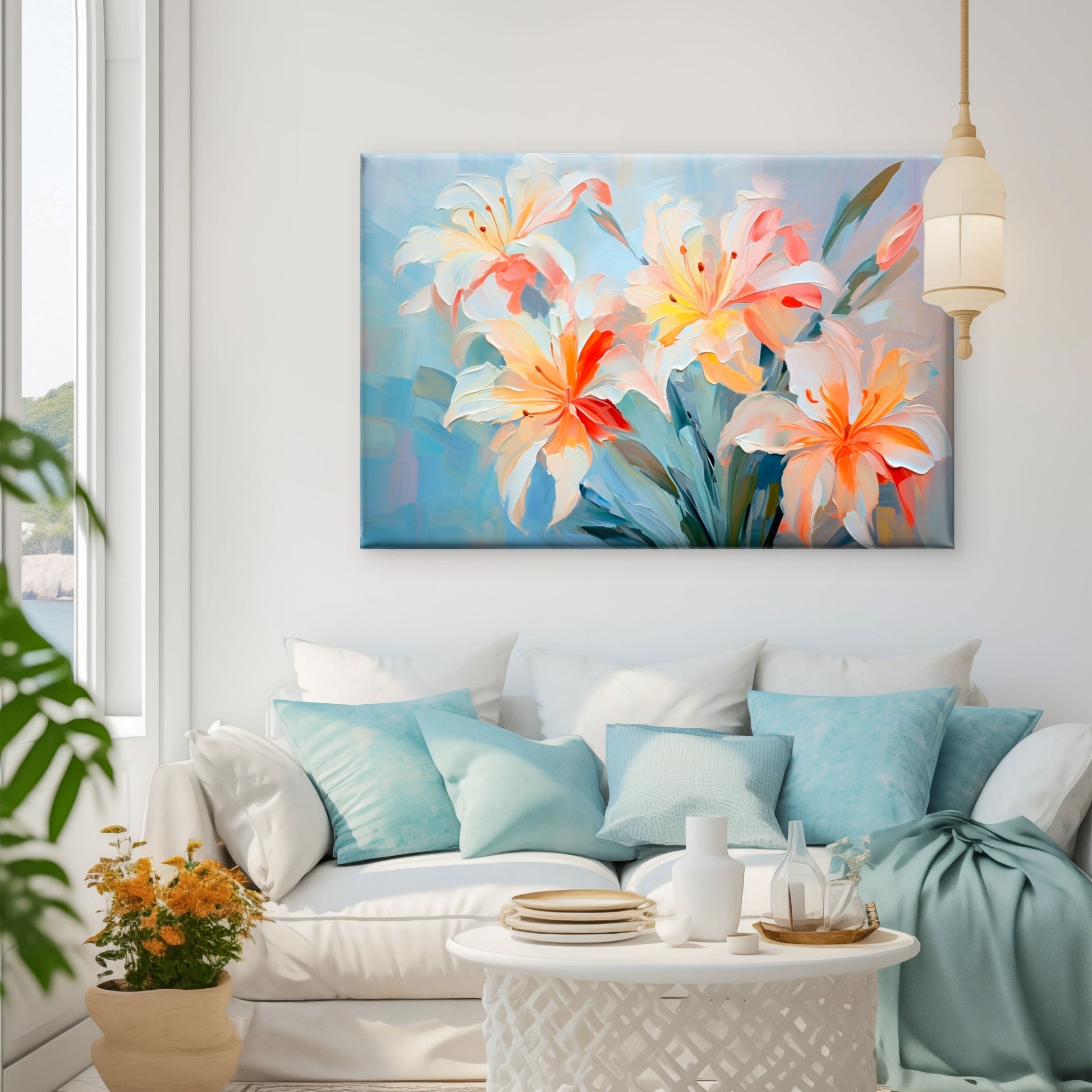 Textured Lily Flower Bloom Wall Art Decor 100% Australian Made - Bella Home Decor