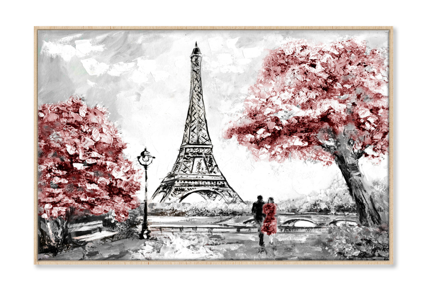 Street View of Paris Oil Painting Wall Art Limited Edition High Quality Print Canvas Box Framed Natural