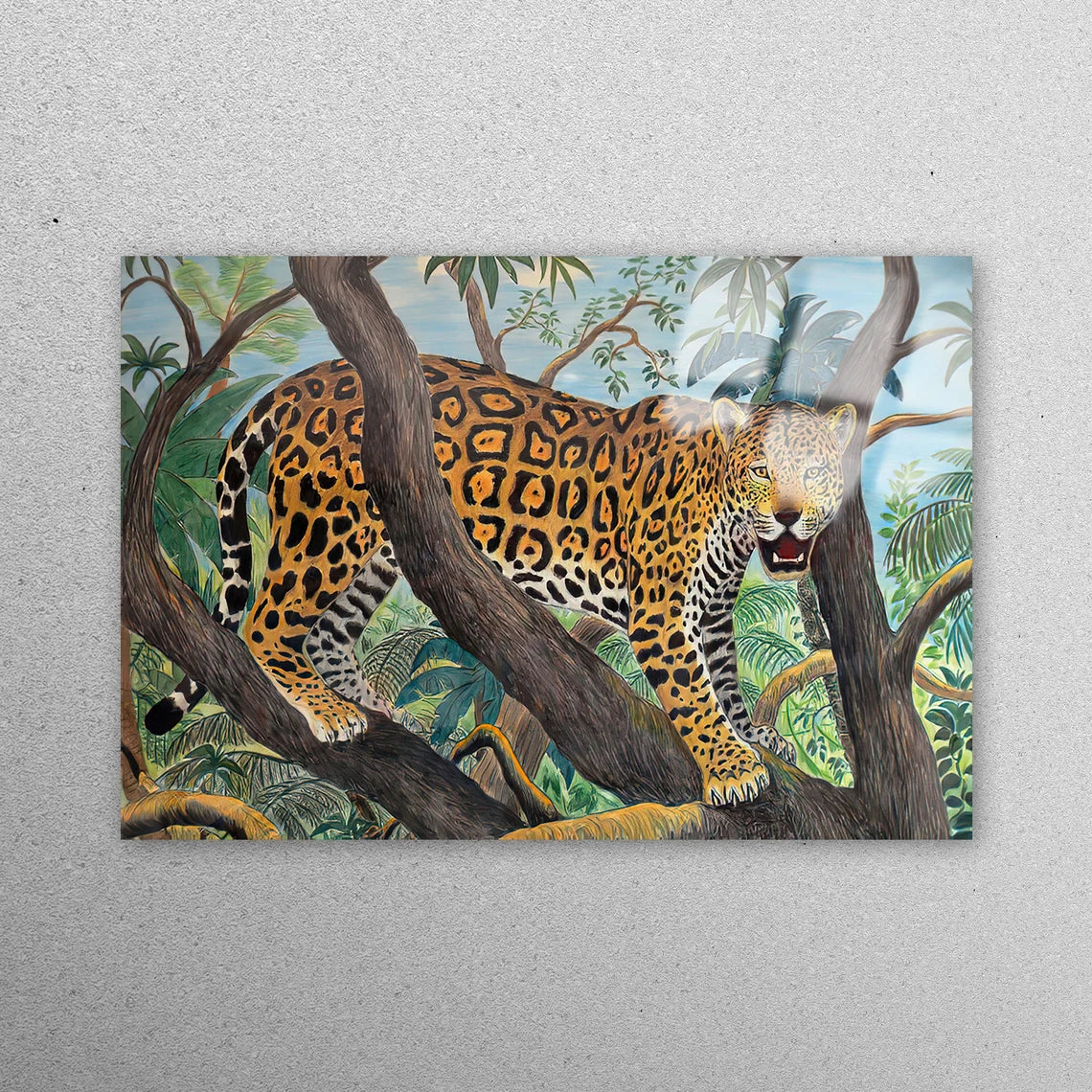 Wildlife Forest Leopard Acrylic Glass Print Tempered Glass Wall Art 100% Made in Australia Ready to Hang