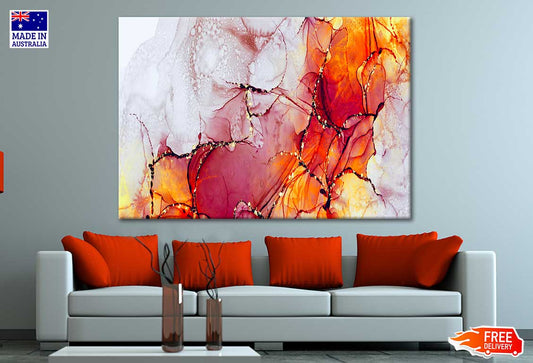 Orange And Red Alcohol Ink Painting Print 100% Australian Made