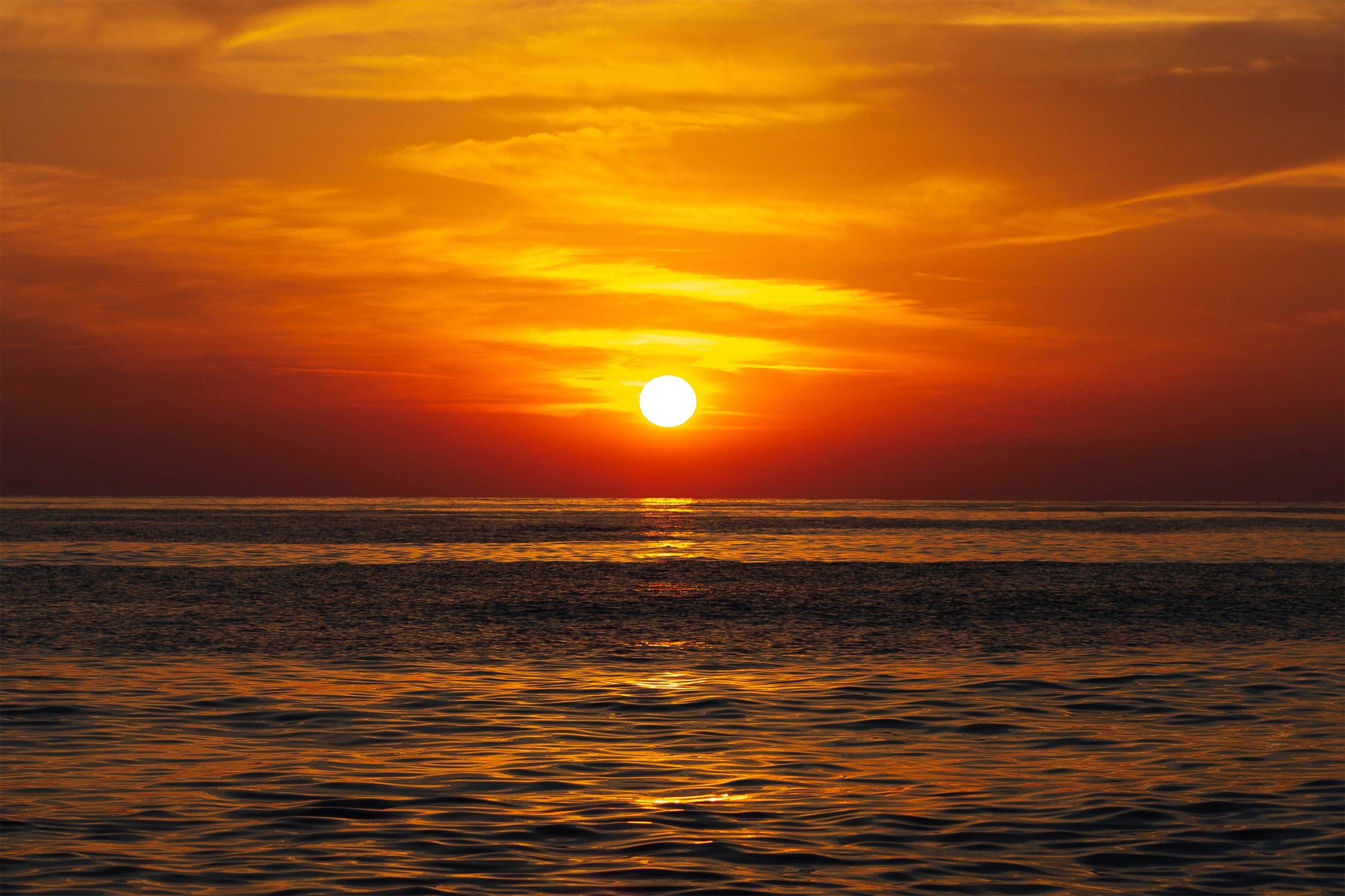 Ocean Sunset Orange Horizon Wall Art Decor 100% Australian Made - Bella Home Decor