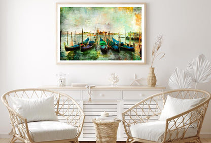 Gondolas - Beautiful Venetian Pictures - Oil Painting Style Home Decor Premium Quality Poster Print Choose Your Sizes