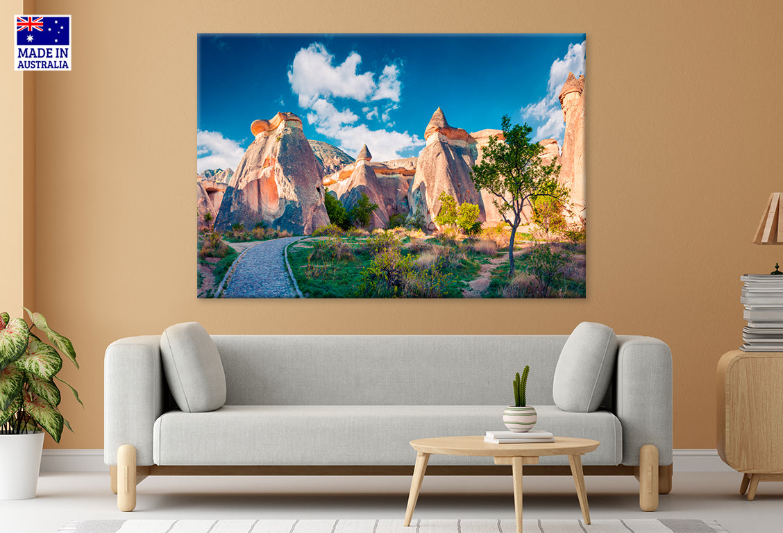 Forms Of Sandstone in the Canyon Cavusin Village Türkiye Wall Art Decor 100% Australian Made