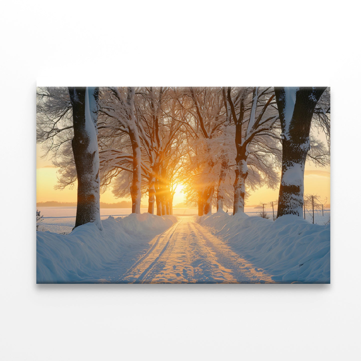 Winter with Tree Alley at Sunset Print 100% Australian Made - Bella Home Decor