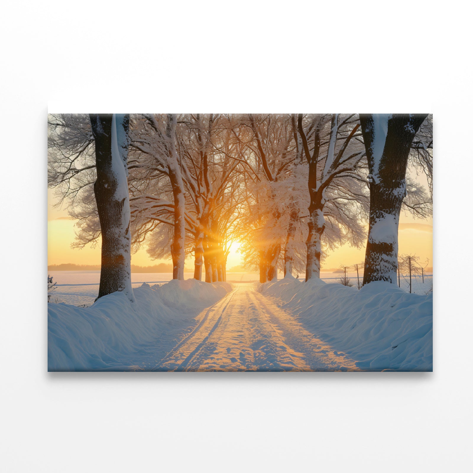 Winter with Tree Alley at Sunset Print 100% Australian Made - Bella Home Decor