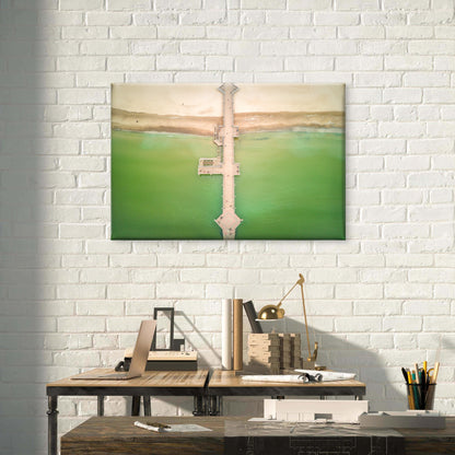 Aerial View of the Brzeźno Pier Poland Wall Art Decor 100% Australian Made - Bella Home Decor