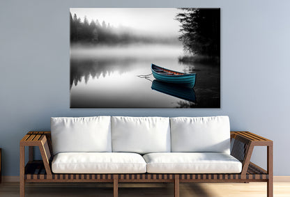 Boat in a Pristine Lake Stunning Design Print 100% Australian Made