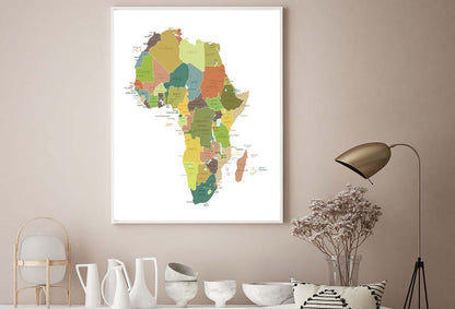 Africa Highly Detailed Map Home Decor Premium Quality Poster Print Choose Your Sizes