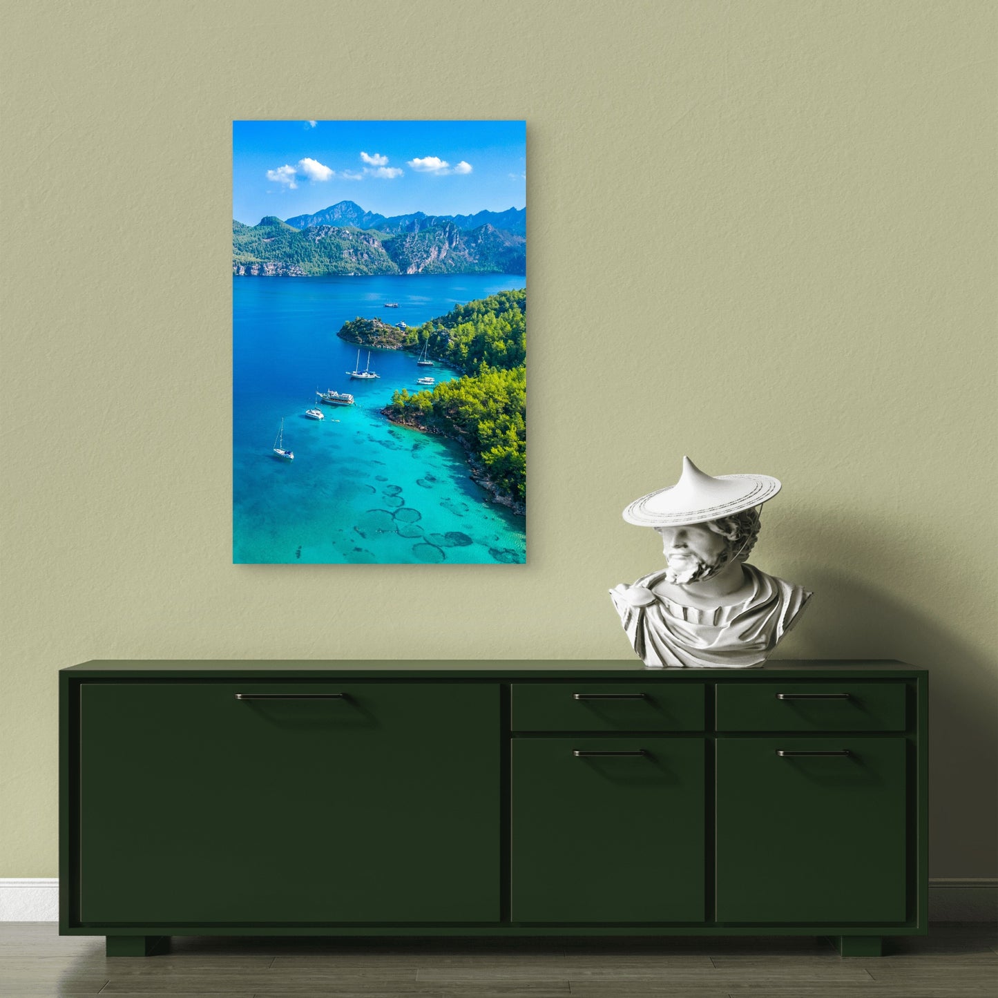 Tropical Cennet Beach Selimiye Village of Turkey 60x90cm Metal Print Ready to Hang - Bella Home Decor