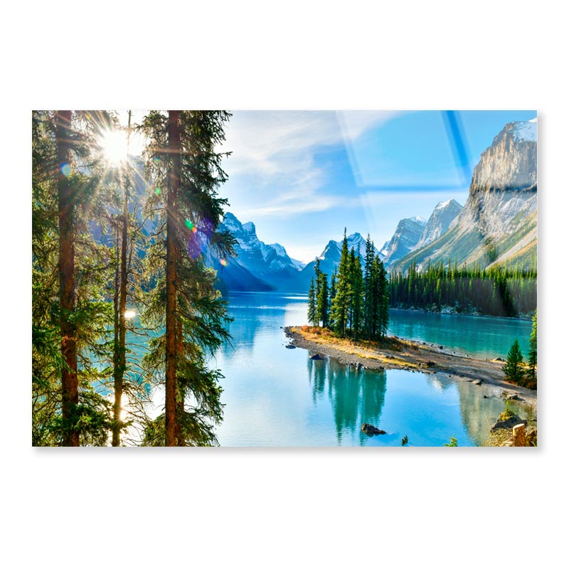 Mountain With Forest & River  Acrylic Glass Print Tempered Glass Wall Art 100% Made in Australia Ready to Hang - Bella Home Decor
