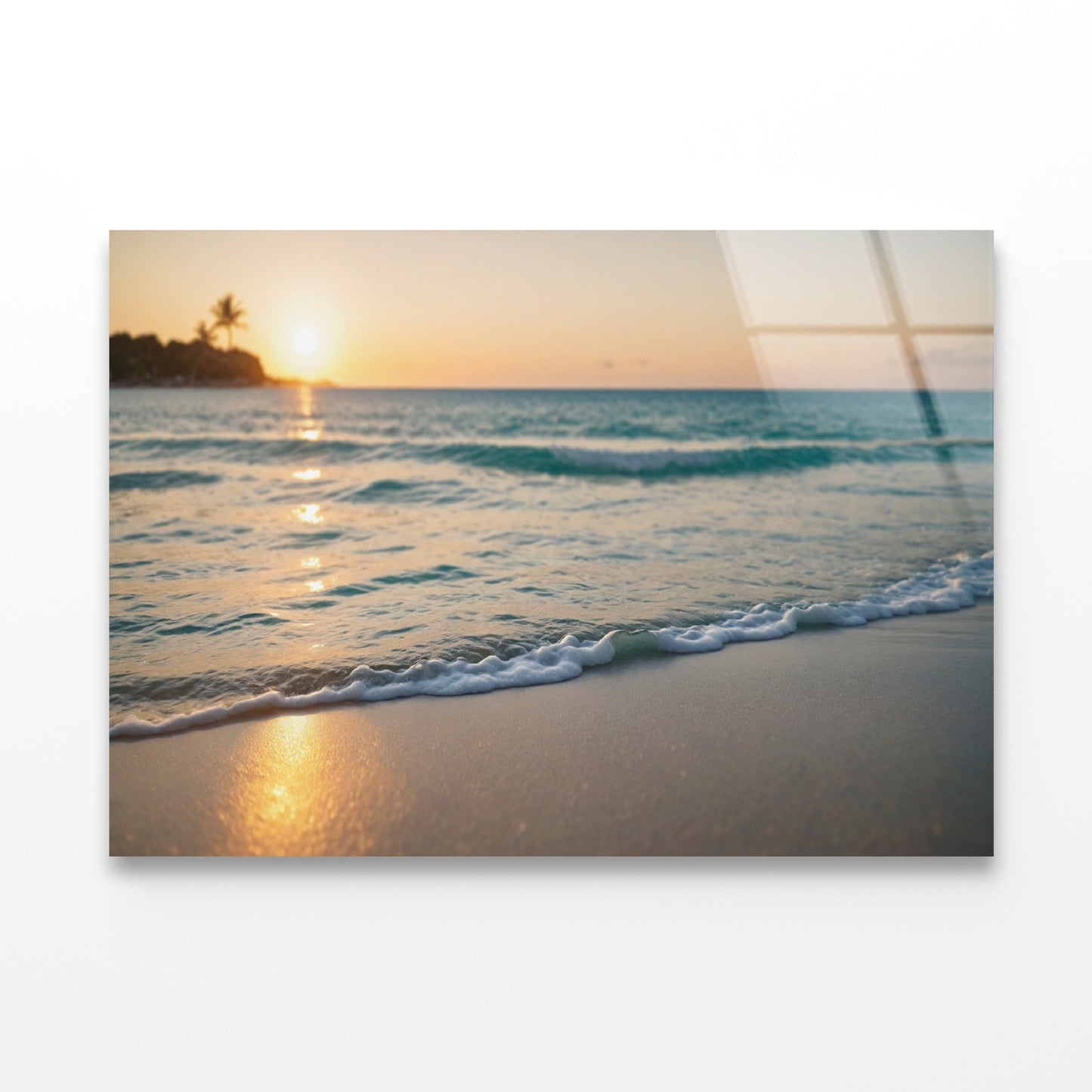 Blurred Tropical Beach View Acrylic Glass Print Tempered Glass Wall Art 100% Made in Australia Ready to Hang - Bella Home Decor