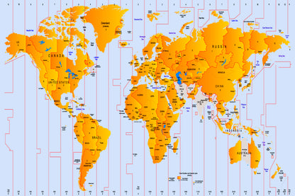 Time Zone Map Home Decor Premium Quality Poster Print Choose Your Sizes