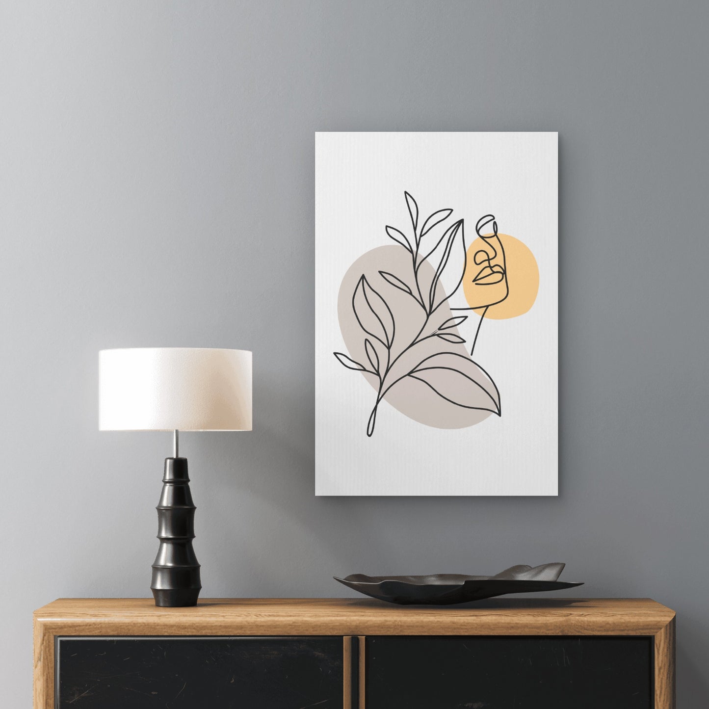 Feminine Face Line Drawing Sketch 60x90cm Metal Print Ready to Hang